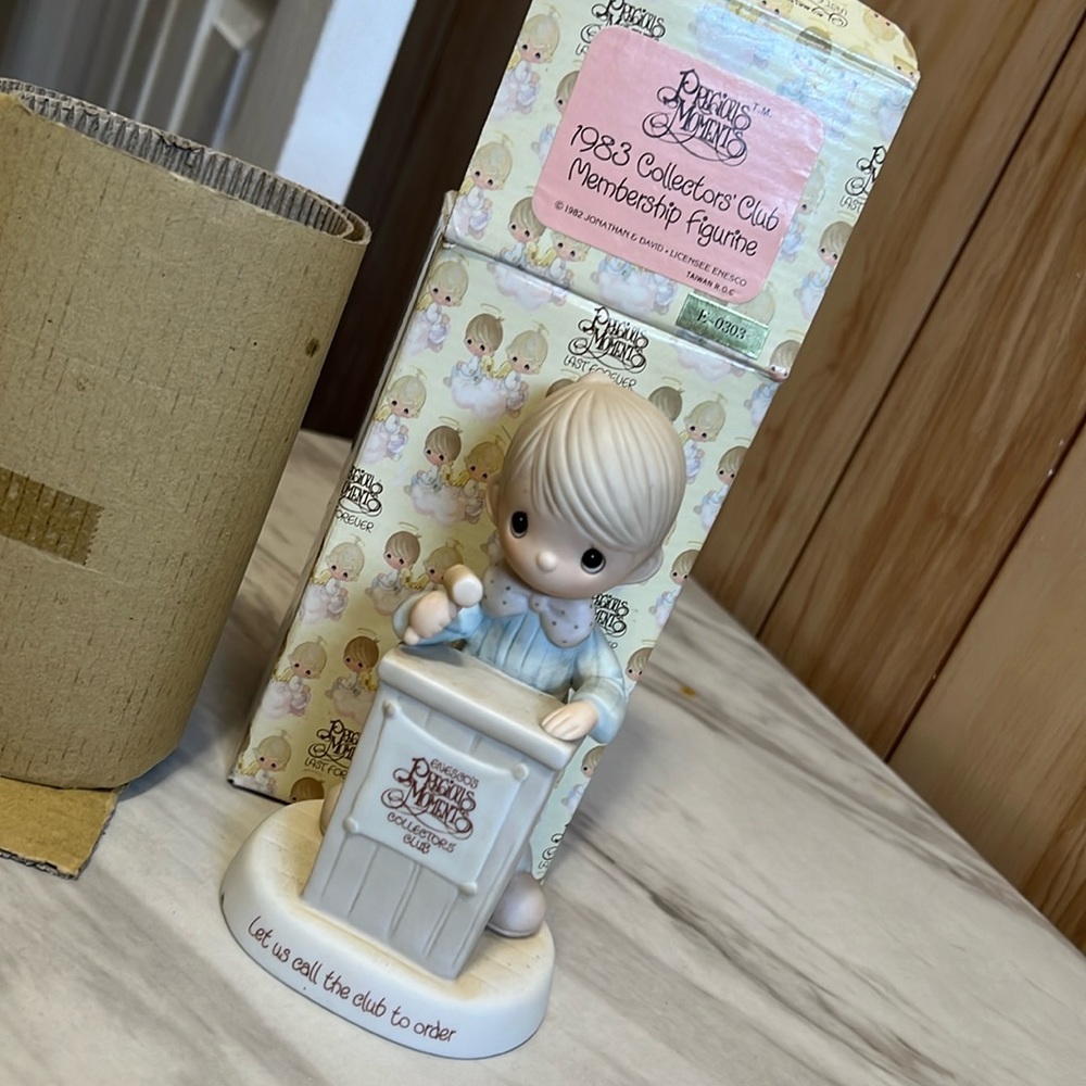 Precious Moments 1983 Let Us Call The Club To Order  Figure